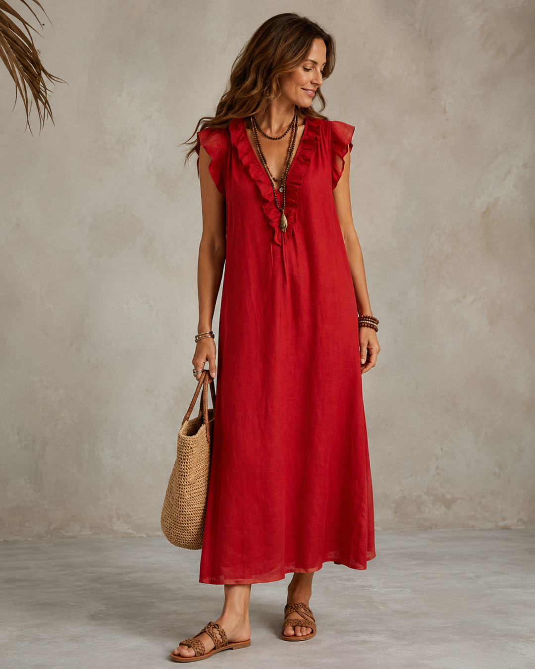 Renata™ | Elegant Belly-Hiding Dress with Ruffles