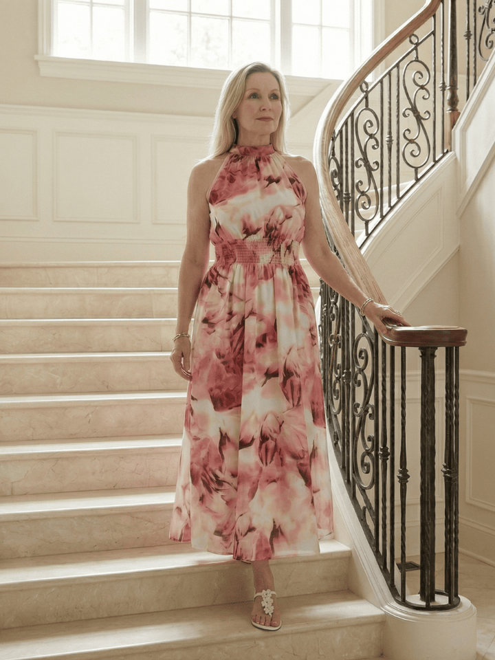 Sylin™  |  Gathered Halter Midi Dress