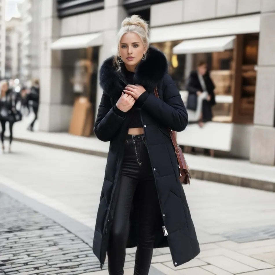 Long Quilted Coat with Hood - Isolde