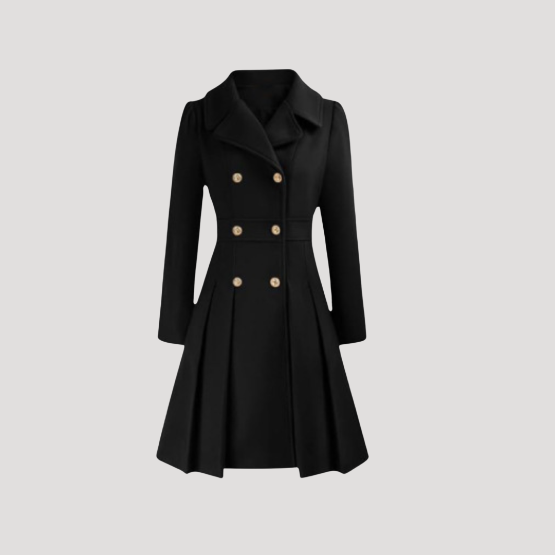Elegant Double-Breasted Women's Overcoat