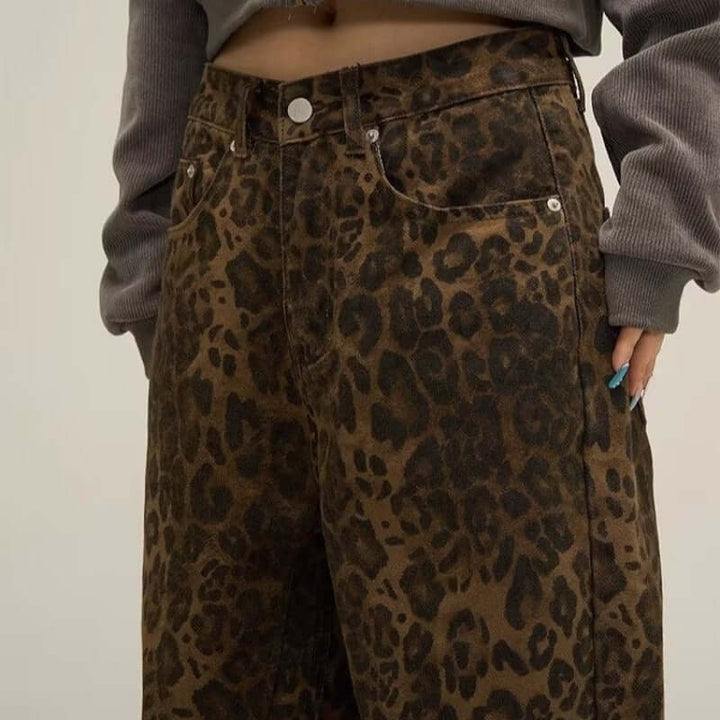 Leopard Print Jeans Stylish & Comfortable Women's Denim, view 3 - Elena Harper