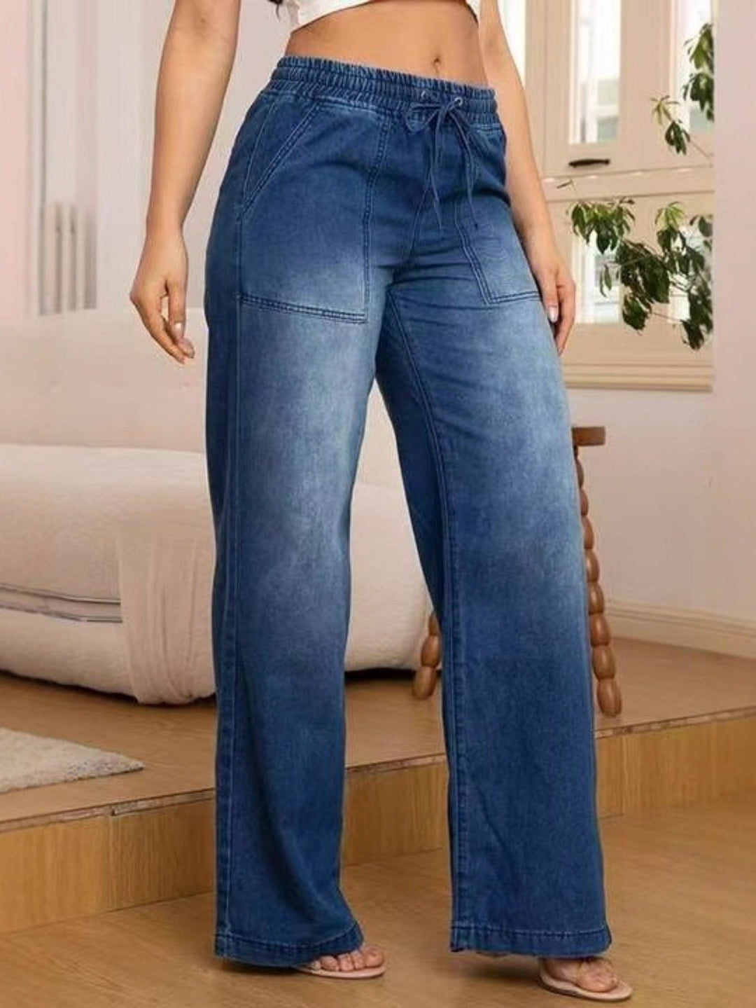 Sabrina Relaxed Wide-Leg Jeans, view 8 - Elena Harper