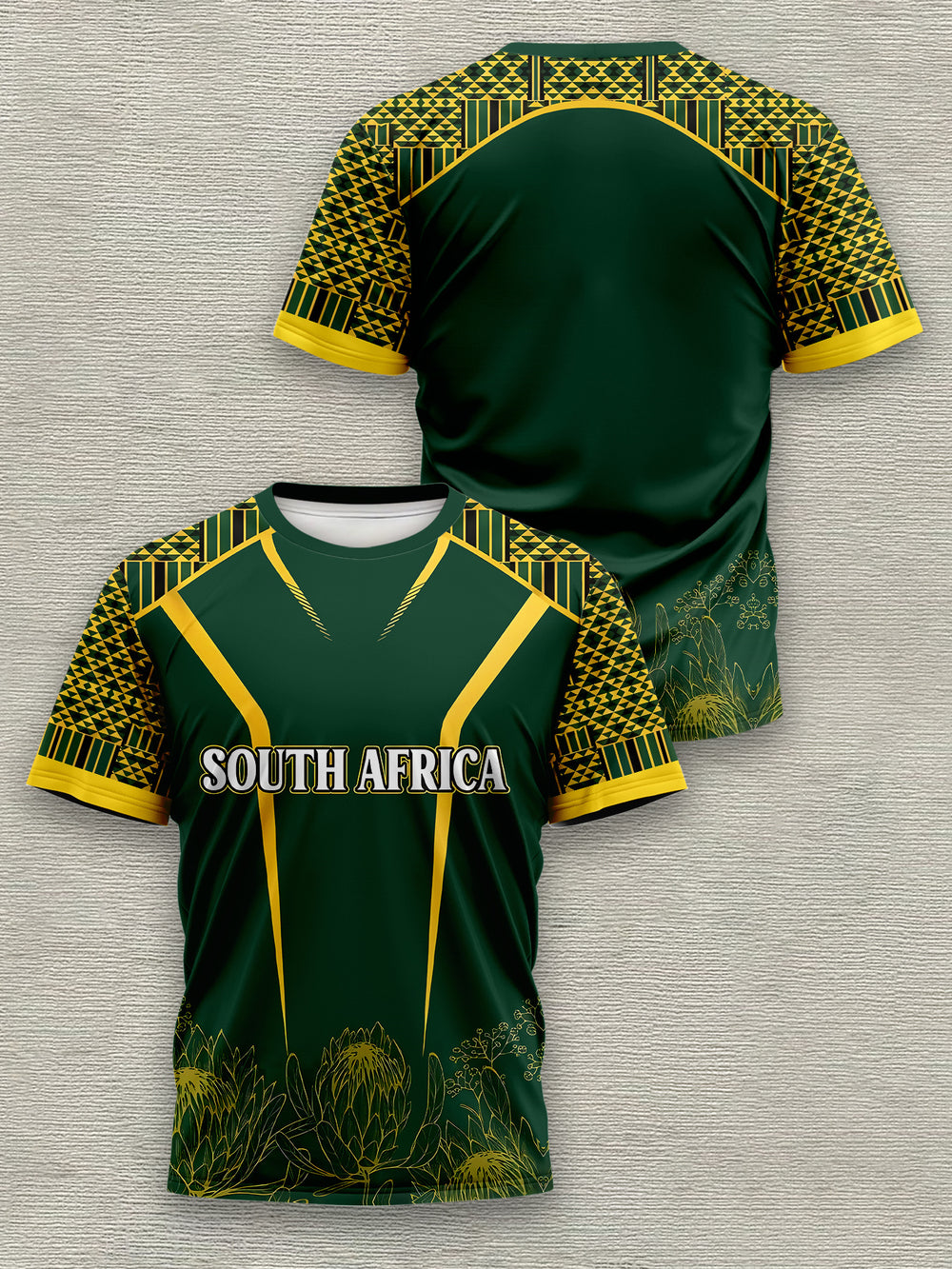 South Africa World Cup 2026 competition top by Emma & Rose Cape Town, featuring team logo and vibrant design.