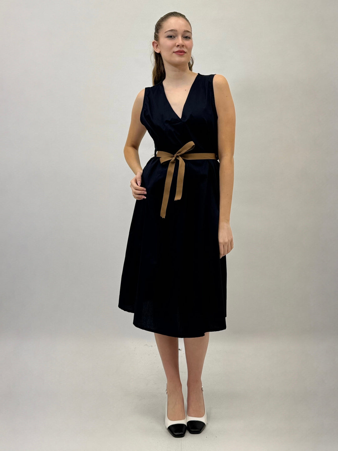 Xenia™  |  V-neck Dress Belt Detail
