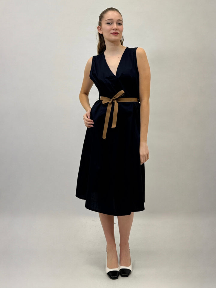 Xenia™  |  V-neck Dress Belt Detail