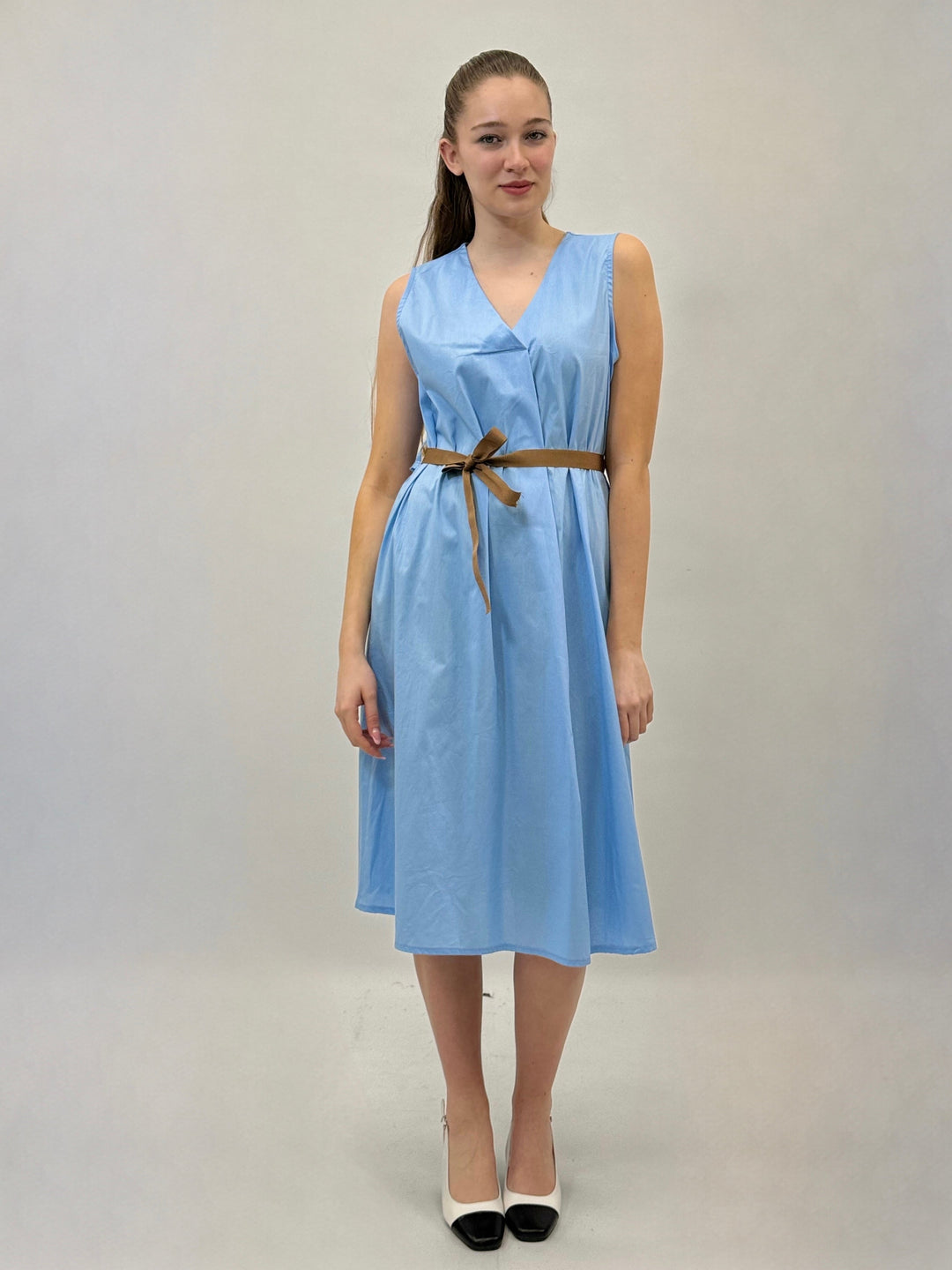Xenia™  |  V-neck Dress Belt Detail