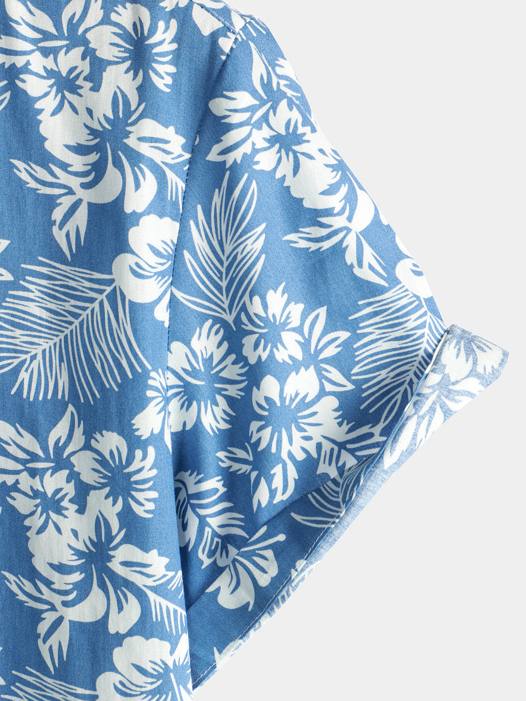 Men's Short Sleeve Hawaiian Shirt with Floral Pattern