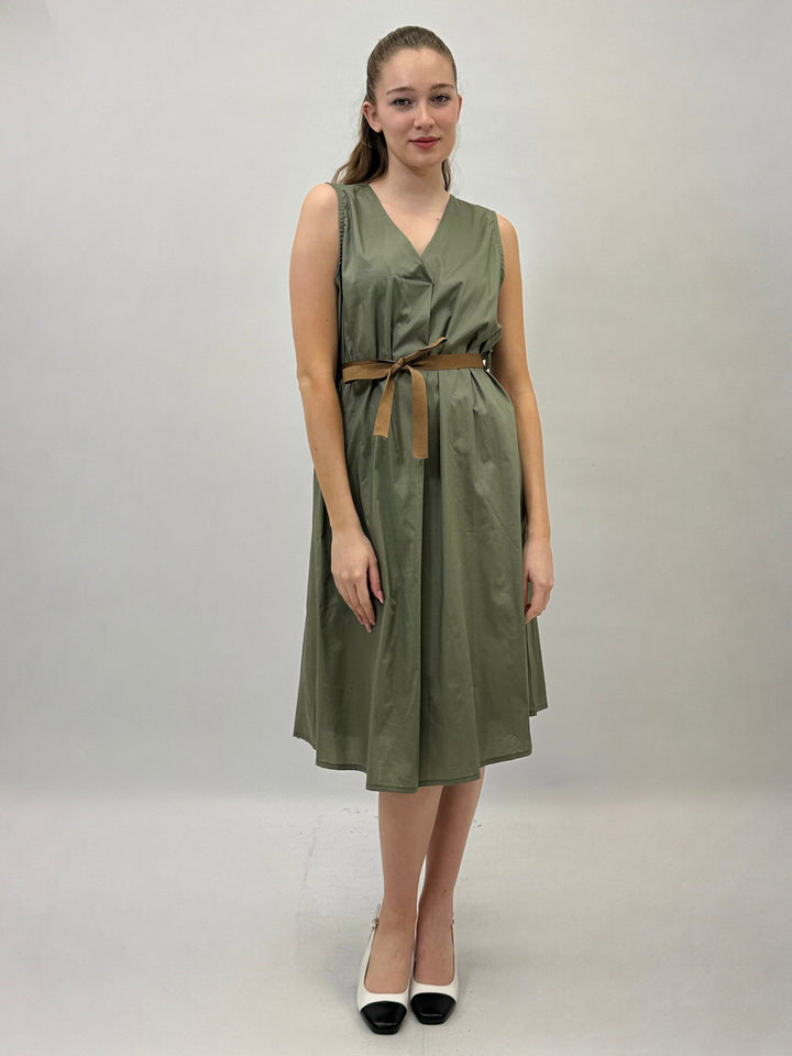Xenia™  |  V-neck Dress Belt Detail