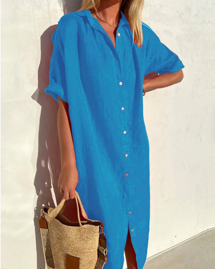 Cotton Shirt Dress, view 7 - Elena Harper