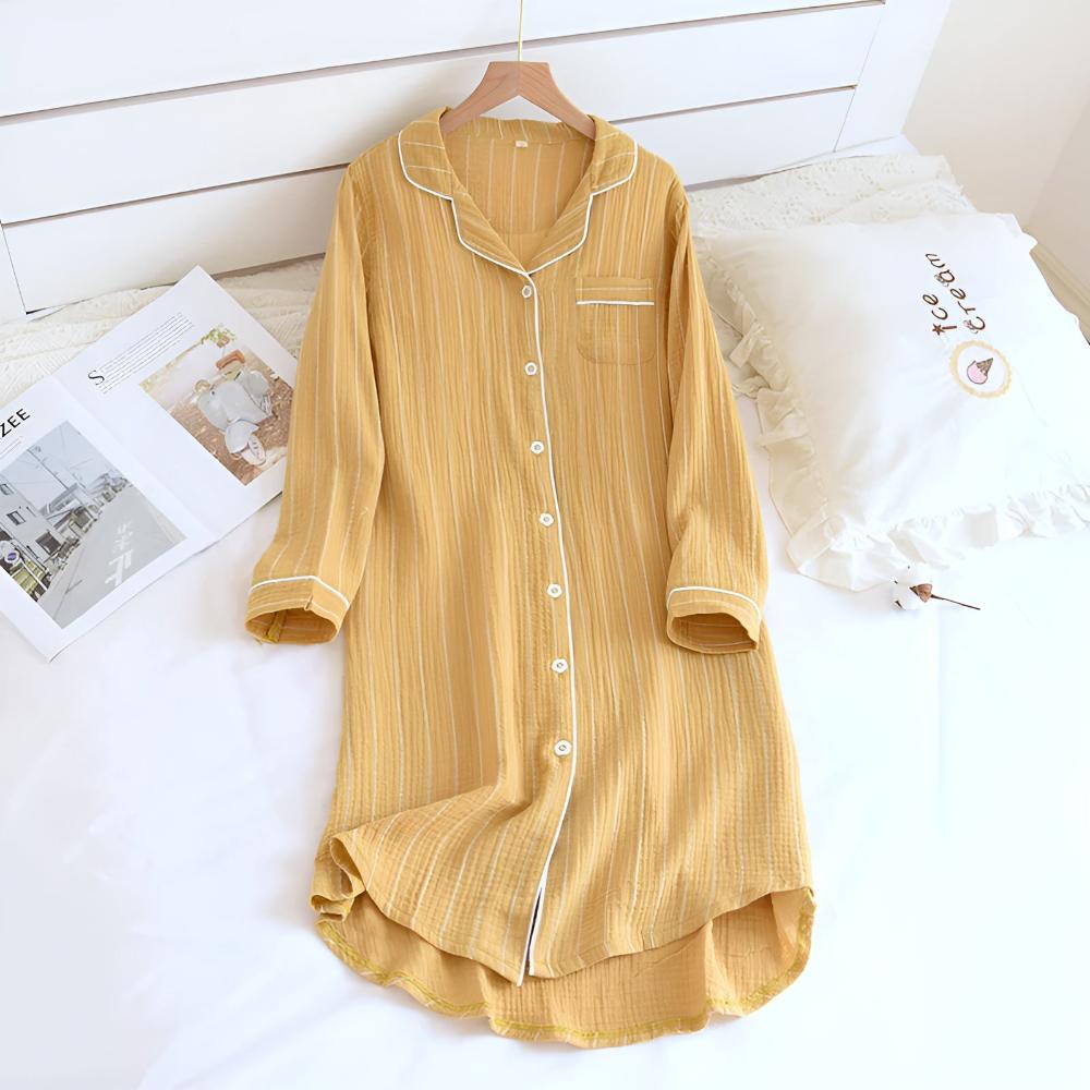 Pastel Stripe Cotton Nightgown