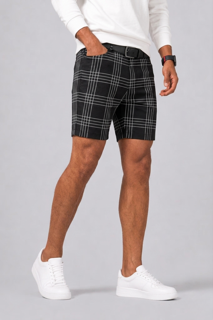 Short Slim Fit Checked for Men