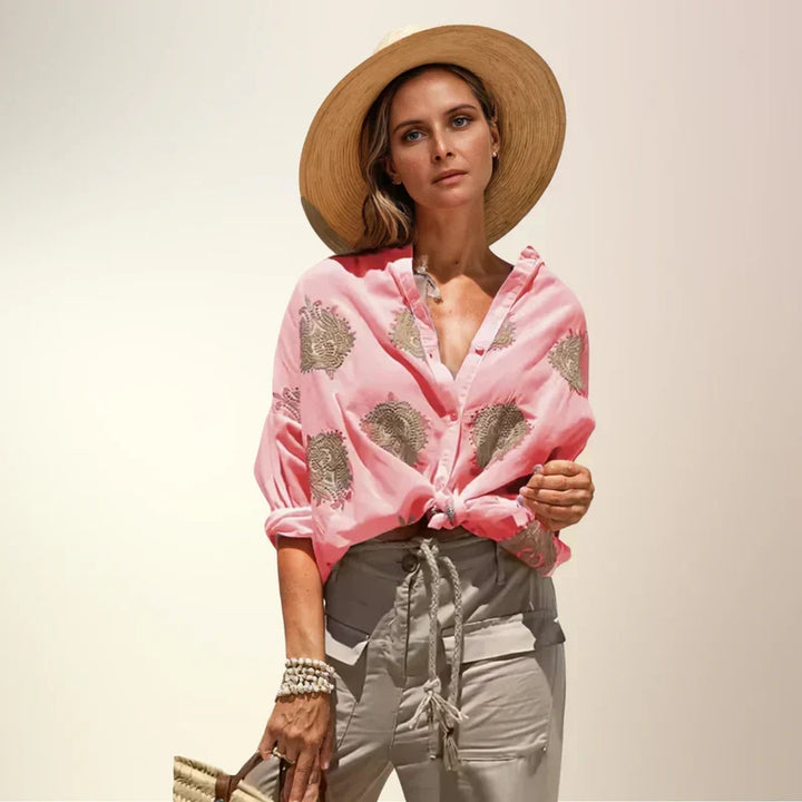 Sunny Floral Blouse, view 4 - Elena Harper