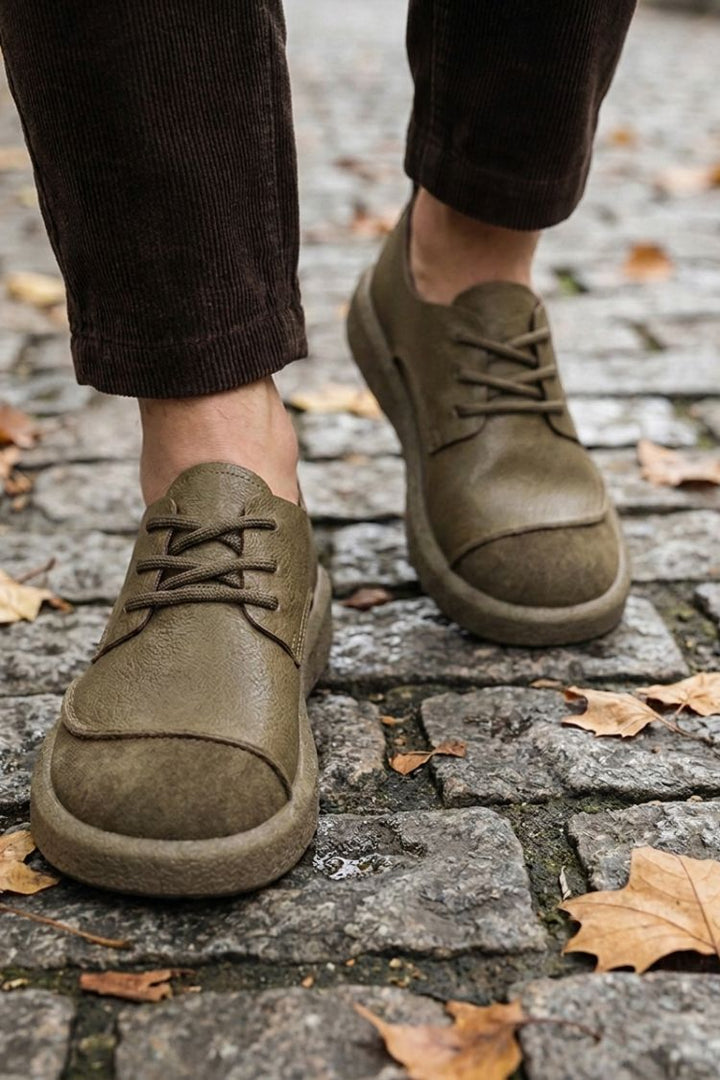 Men's Casual Sneakers Round Toe & Contrast Stitching, view 6 - Elena Harper