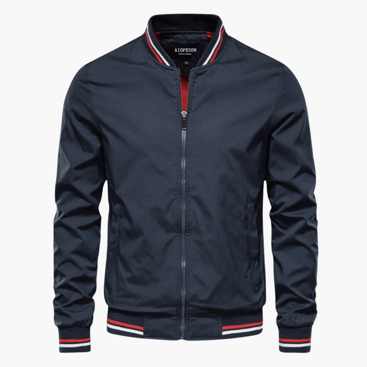 HARRINGTON OXFORD | RIBBED-TRIM ZIP-UP BOMBER JACKET FOR MEN