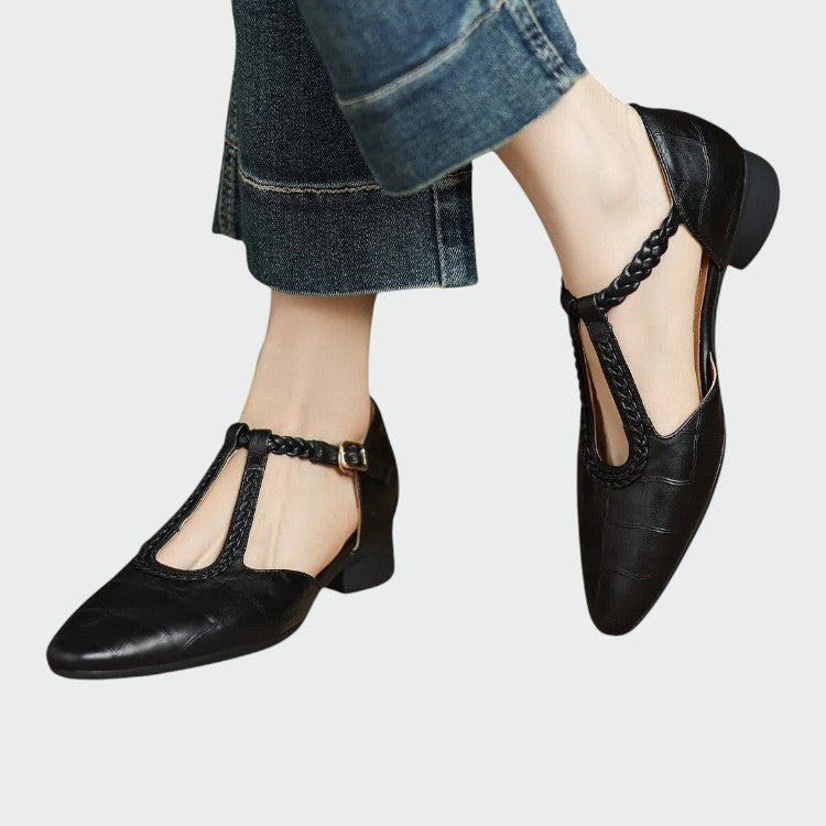 Olivia - Pointed T-Bar Mary Jane Shoes