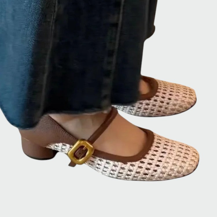 Olivia - Woven Buckle Mary Jane Shoes