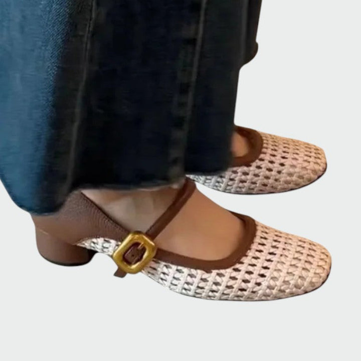 Olivia - Woven Buckle Mary Jane Shoes