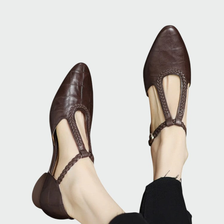 Olivia - Pointed T-Bar Mary Jane Shoes
