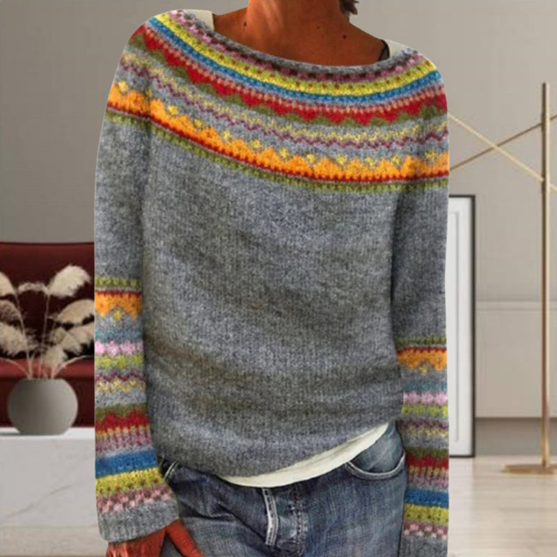 Vintage Geometric Knit Jumper
