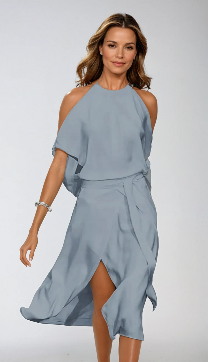 Selendra | Modern midi dress for women with off-shoulder design | Modern