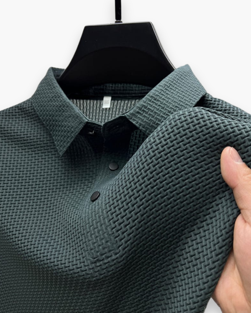 Chic Textured Polo for Men | Modern Elegance
