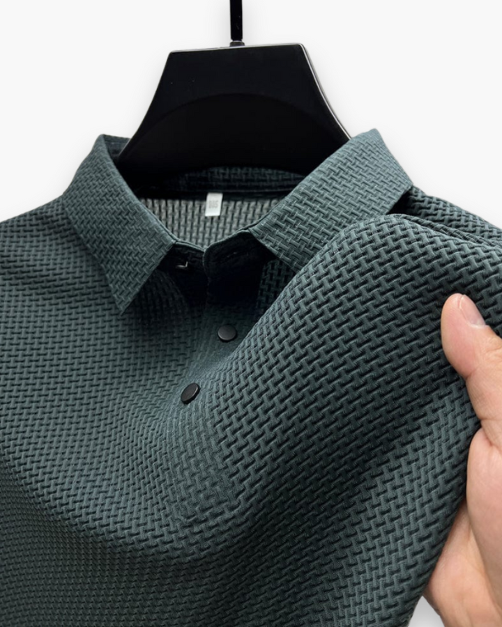 Chic Textured Polo for Men | Modern Elegance