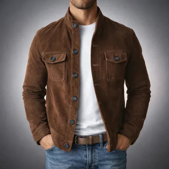 LAURENT MONACO | BUTTONED SUEDE JACKET FOR MEN