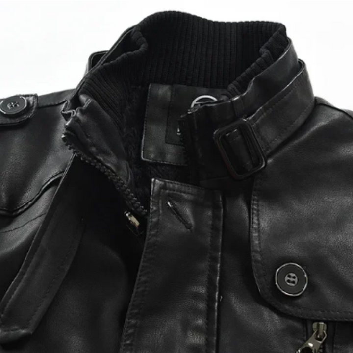 Zacharias - Elegant Long Leather Biker Jacket