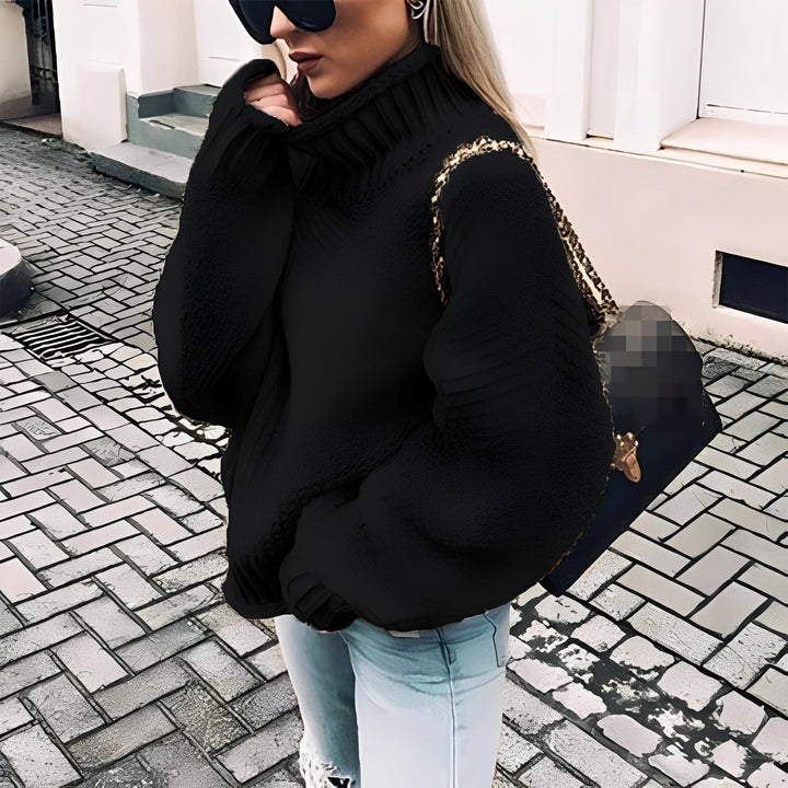 Brooke Cozy Turtleneck Sweater, view 8 - Elena Harper