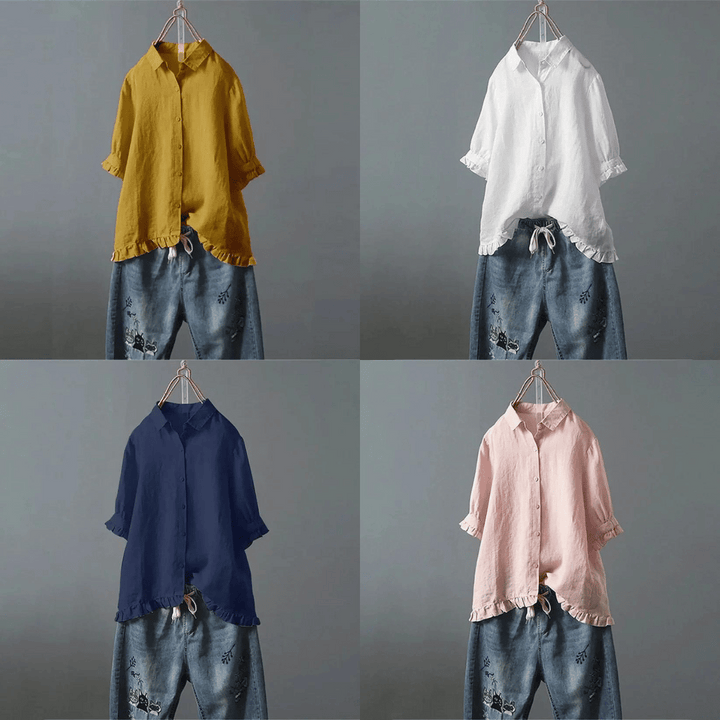 ANNA Ruffled Daily Top, view 2 - Elena Harper