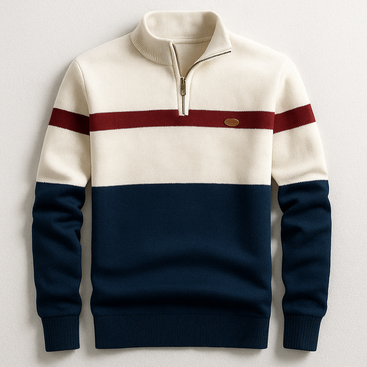 Harrington Oxford | Quarter Zip Knit Pullover For Men