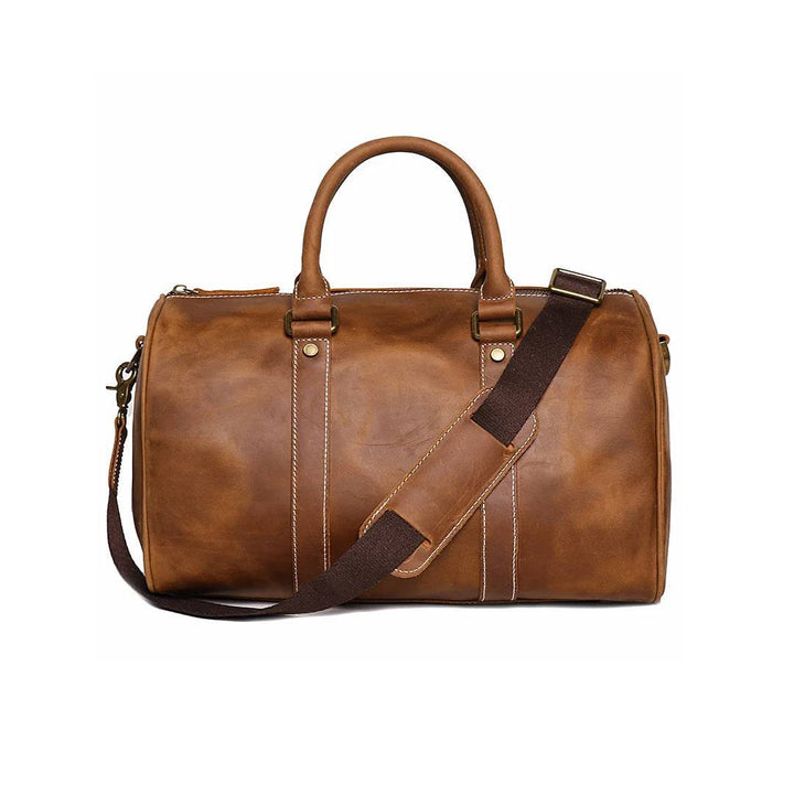 Emma & Rose Manhattan Riley™ Roma Duffle Bag in black with leather handles and spacious main compartment.