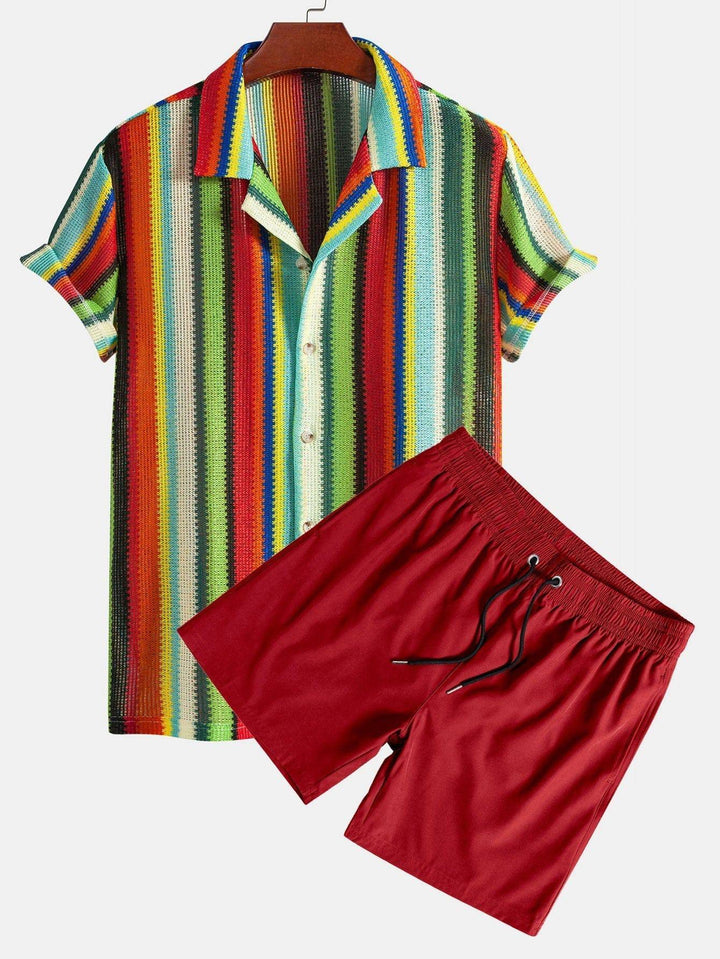 Emma & Rose Manhattan Xander™ short-sleeved beach set, two-piece outfit with colorful print perfect for summer and beach outings.