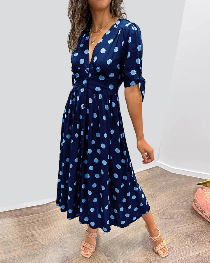 Monique™  |  Elegant Polka Dot Dress