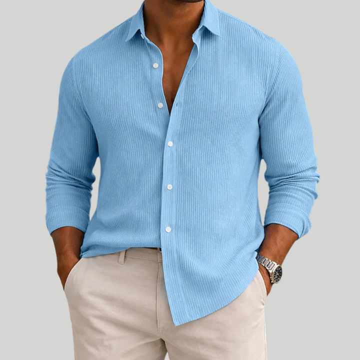 Laurent Monaco Men'S Summer Cord Shirt, view 2 - Elena Harper