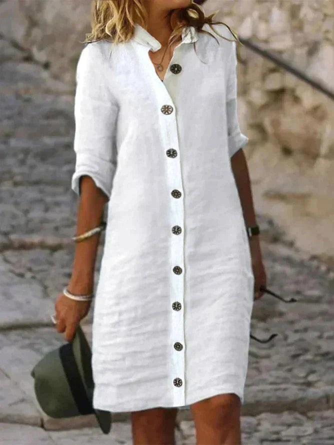 Loes Classic Summer Midi Dress, view 4 - Elena Harper