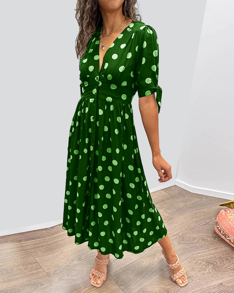 Monique™  |  Elegant Polka Dot Dress