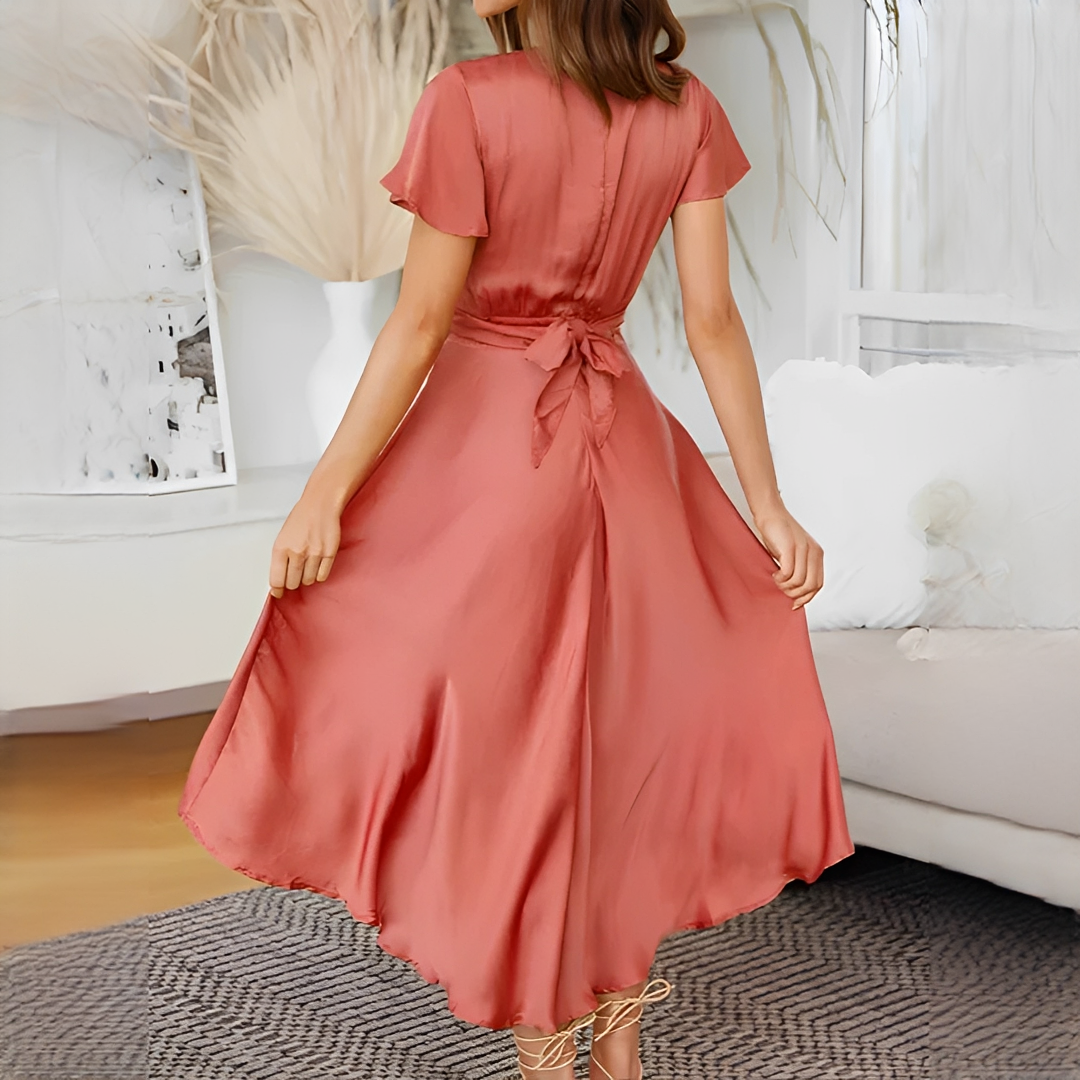 Elly Elegant Asymmetrical Dress, view 3 - Elena Harper