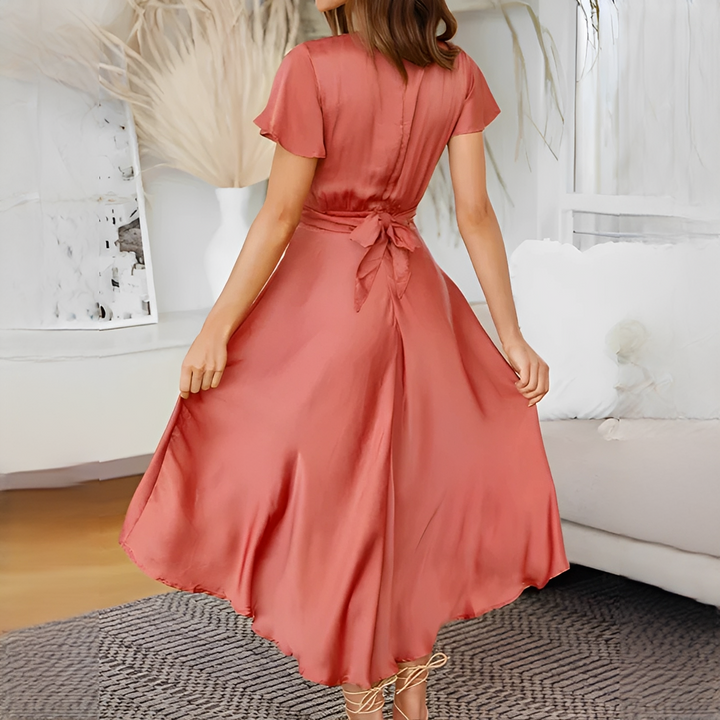 Elly Elegant Asymmetrical Dress, view 3 - Elena Harper