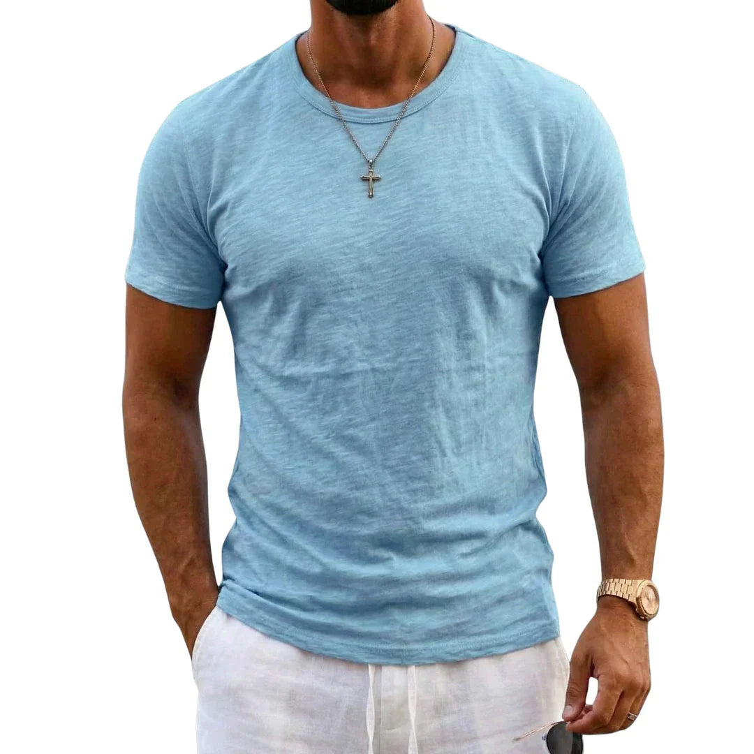 LAURENT MONACO | SLUB COTTON T-SHIRT FOR MEN
