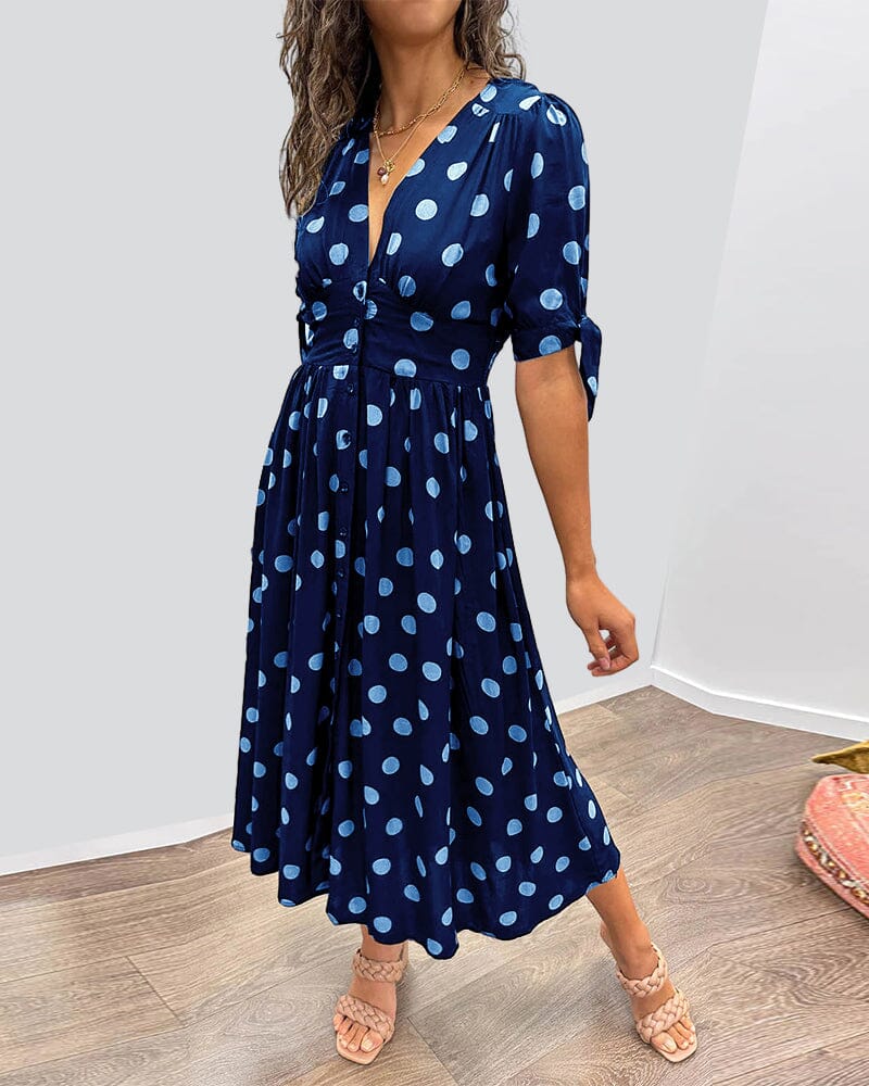 Bellamy - V-Neck Dress with Dots