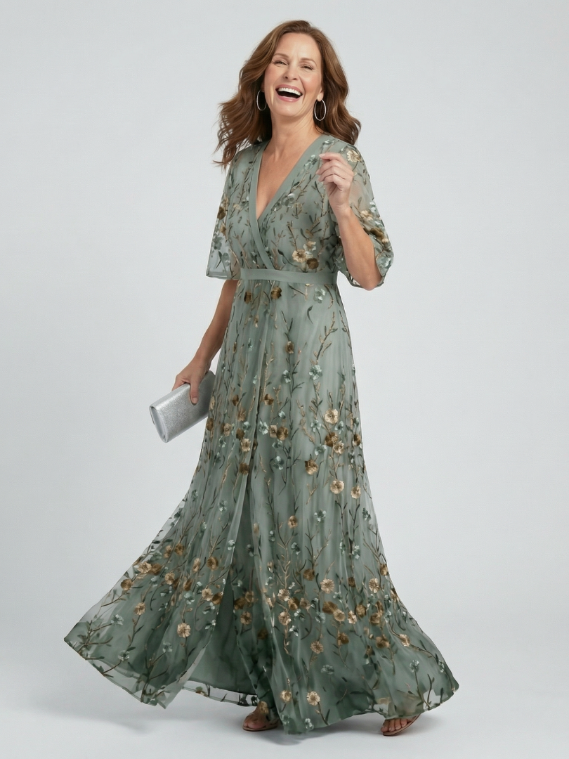 CHIC CHIFFON MIDI DRESS FOR WOMEN