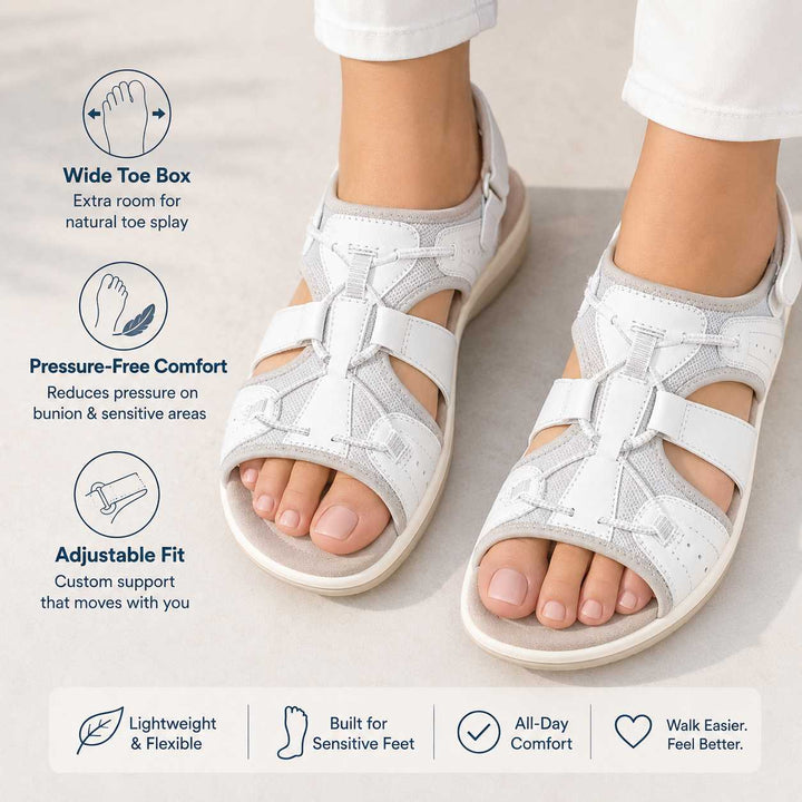 Orthopedic Shoes Women's Sandals Adjustable with Arch Support