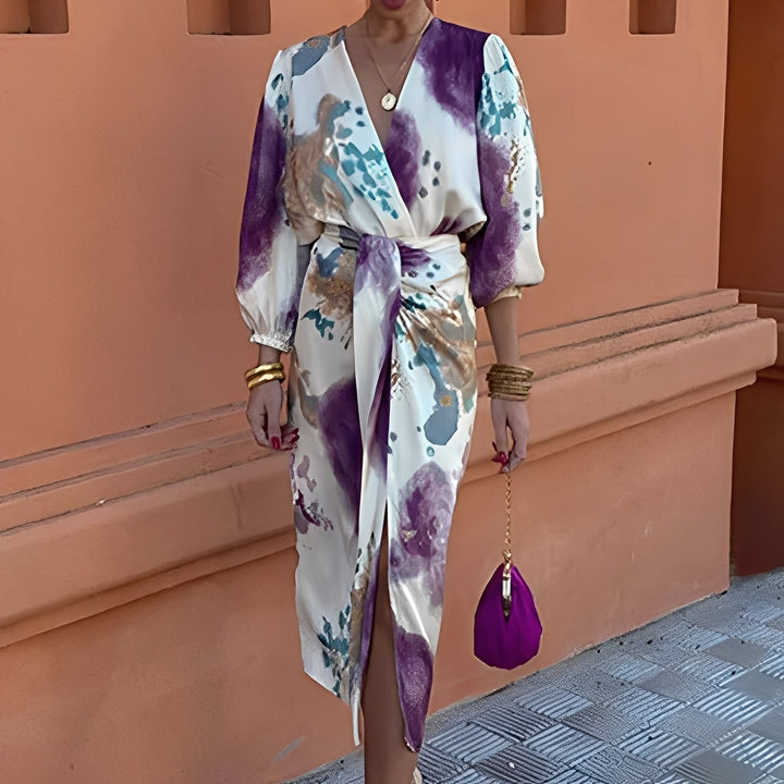 Eva Elegant V-neck Dress for Women - Elena Harper