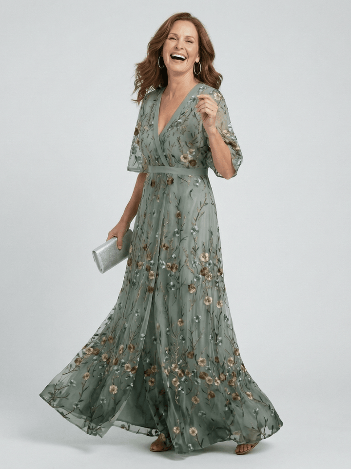 Selora Bloom Flow Maxi Dress by Emma & Rose Cape Town, featuring a flowing floral design and lightweight fabric.