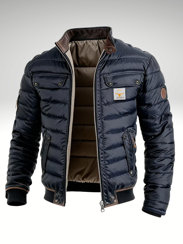 Christophe - Elegant Quilted Down Jacket with Patch