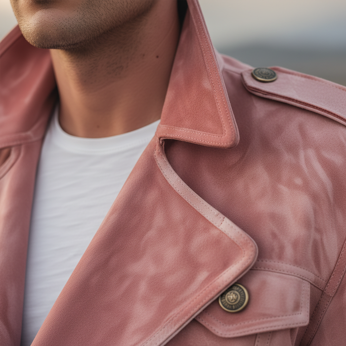 Momonosuke - Classic Retro Western Style Lapel Suede Double-Breasted Jacket