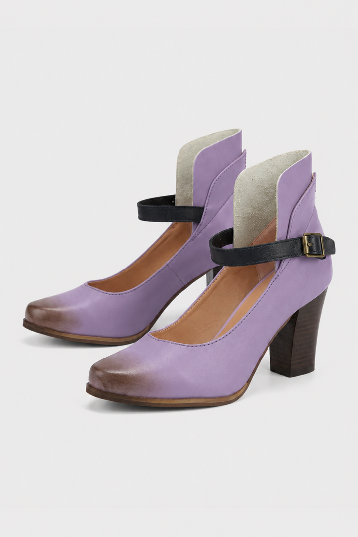Women's Pumps with Strap and Block Heel