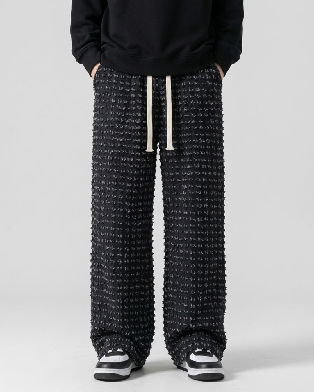 Distressed Straight Fit Cargo Trousers For Men