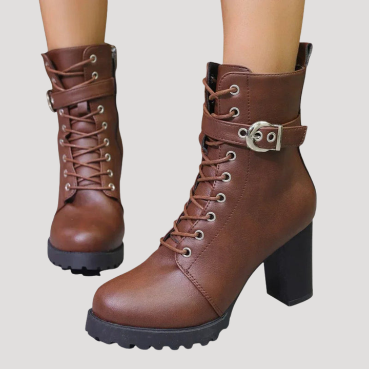Women's Block Heel Lace-Up Ankle Boots